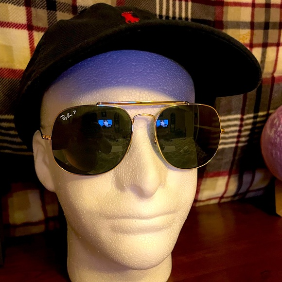 🆕 Ray-Ban RB3561 THE GENERAL Custom Sunglasses. Gold Frame, Polarized Green Lens - Picture 11 of 16